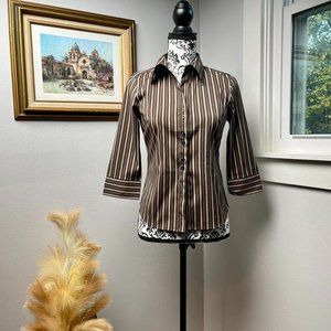 Preppy Brown Pinstripe buttondown
